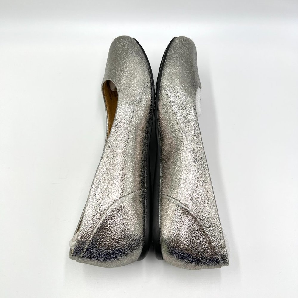 Softwalk Size 9 Sonoma Platinum Silver Leather Comfort Ballet Flats Shoes 9M New - Picture 8 of 14
